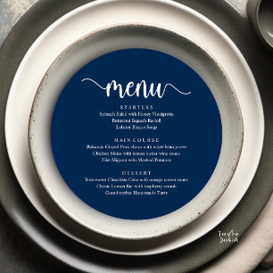 Modern Rustic, Wedding Elopement Round Dinner Menu