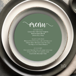 Modern Rustic, Wedding Elopement Round Dinner Menu