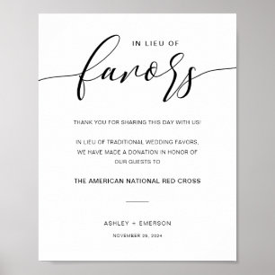 Modern Rustic Wedding In Lieu Of Favours Sign