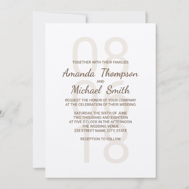 Modern Rustic Wedding Invitation (Front)