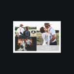Modern Rustic Wedding Photo Collage Leaf Monogram Canvas Print<br><div class="desc">Modern Rustic Wedding Photo Collage Leaf Monogram Canvas Print Can be fully customised to suit your needs. © Gorjo Designs. Made for you via the Zazzle platform. // Note: photos used are placeholder images only. You will need to replace with your own photos before ordering/printing. If you need help with...</div>