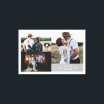 Modern Rustic Wedding Photo Collage Leaf Monogram Canvas Print<br><div class="desc">Modern Rustic Wedding Photo Collage Leaf Monogram Canvas Print Can be fully customised to suit your needs. © Gorjo Designs. Made for you via the Zazzle platform. // Note: photos used are placeholder images only. You will need to replace with your own photos before ordering/printing. If you need help with...</div>