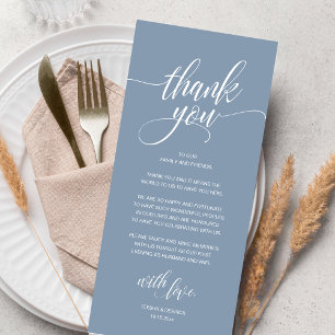 Modern Rustic Wedding Reception Thank You Card