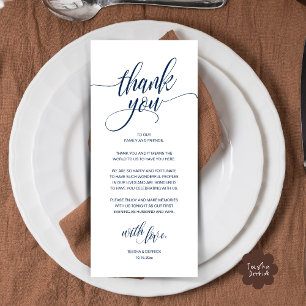Modern Rustic Wedding Reception Thank You Card