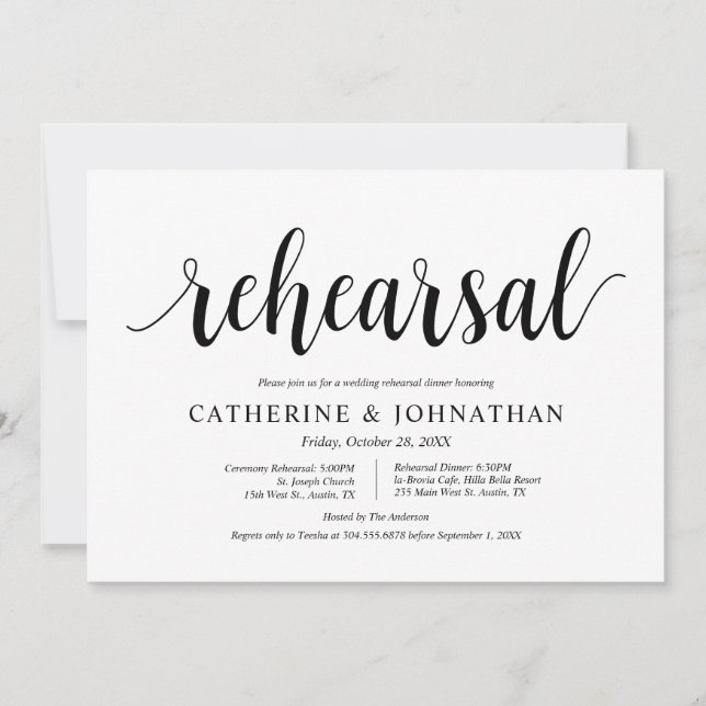 Modern Rustic, Wedding Rehearsal and Dinner Invitation (Front)