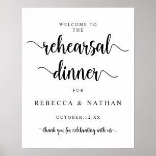 Modern Rustic, Wedding Rehearsal Dinner Welcome Poster