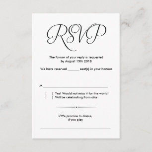 Modern rustic wedding RSVP card design v1