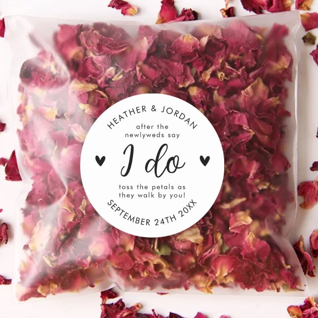 Modern Rustic Wedding Toss Me Confetti Favour Classic Round Sticker (Creator Uploaded)