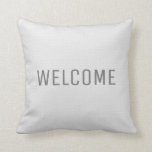 Modern rustic white faux burlap texture Welcome Cushion<br><div class="desc">Modern rustic faux burlap texture Welcome pillow.
You can easily change the text.</div>