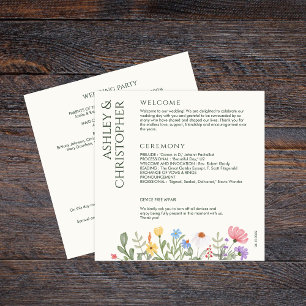 Modern Rustic Wildflower Wedding Programme