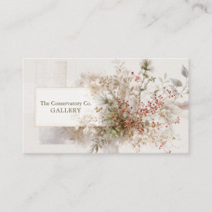 Modern Rustic Winter Berry Botanical Business Card