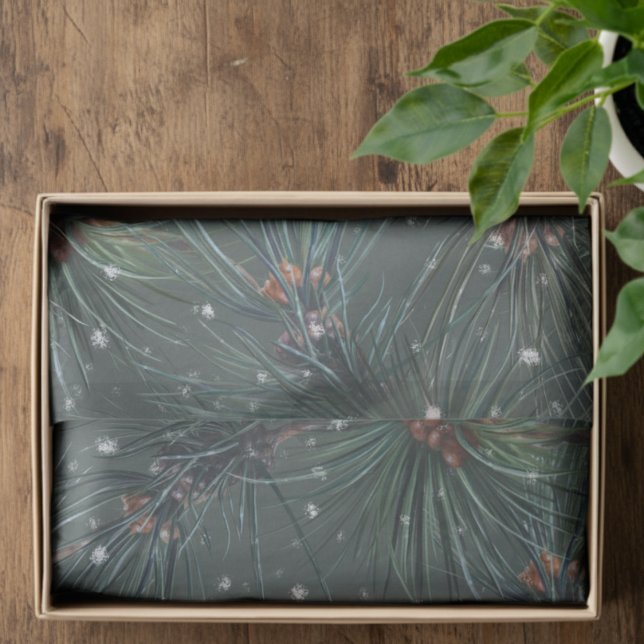Modern Rustic Winter Pine Pattern Tissue Paper (Creator Uploaded)