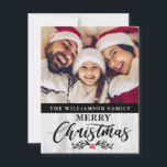 Modern Rustic Wood Family Photo Christmas Card<br><div class="desc">Modern Rustic Wood Family Photo Christmas Card - What a lovely way to send out your holiday greetings this holiday season. Your favourite photo is featured on this very special Christmas card and the card is personalised with your family name and Merry Christmas in pretty, modern script typography, and is...</div>