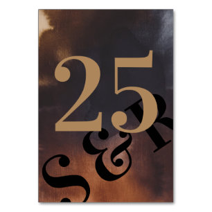 Modern Rusty Art Big Monogram Bold Simple Wedding Table Number