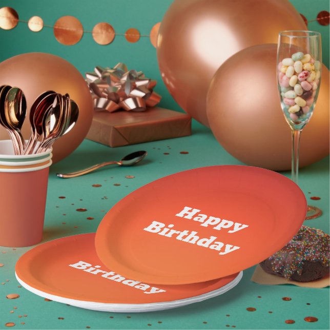 Modern Rusty Orange Paper Plate (Multi)