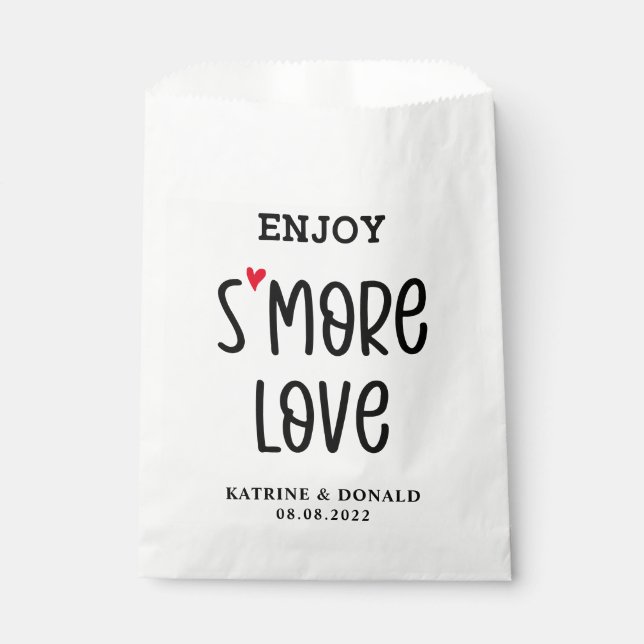 Modern S’more Love Wedding Favour Bag (Front)