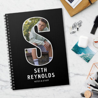 Modern "S" Photo Initial Monogram Notebook