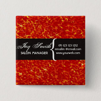 Modern Safari Salon Hair Stylist Name Tag 15 Cm Square Badge