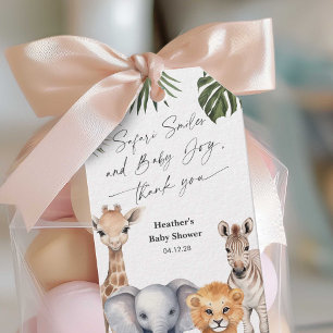Modern Safari Themed Baby Boy Shower Favour Tags