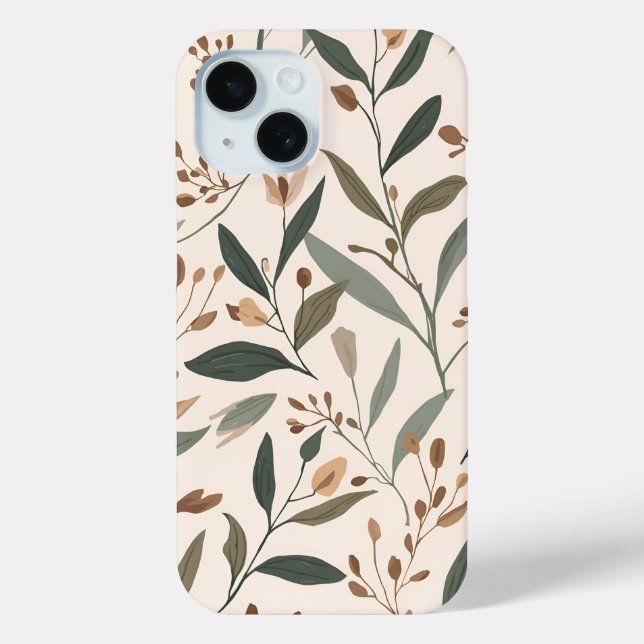 Modern Sage and Terracotta Floral Pattern  Case-Mate iPhone Case (Back)