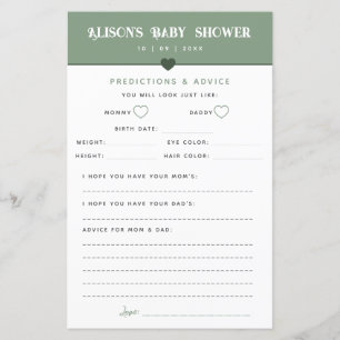 Modern Sage Baby Shower Advice and Predictions