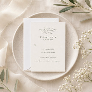 Modern Sage Botanical RSVP Card