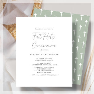 Modern Sage   First Communion Budget Invitation