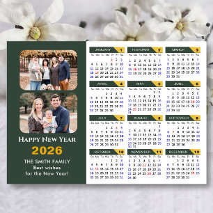 Modern Sage Green 2025 Calendar 2 Photo Magnetic