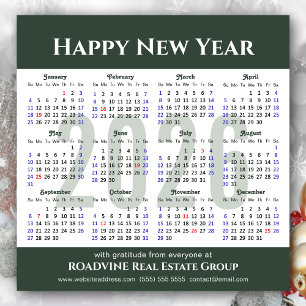 Modern Sage Green 2025 Calendar Business Magnetic
