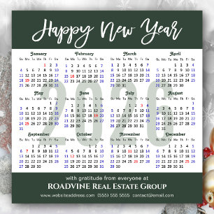 Modern Sage Green 2025 Calendar Business Magnetic