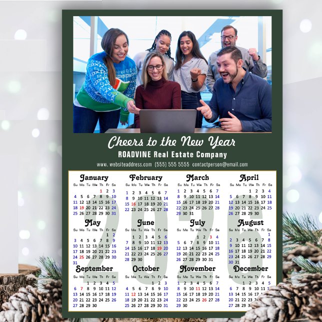 Modern Sage Green 2026 Calendar Business Magnetic (Creator Uploaded)