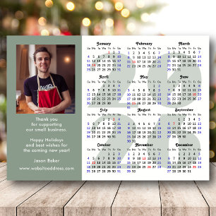 Modern Sage Green 2026 Calendar Photo Magnetic