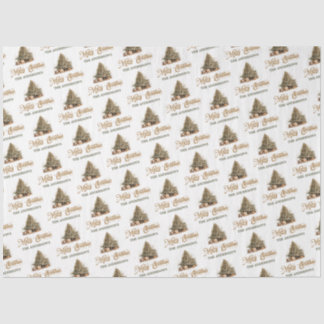 Modern sage green and copper Christmas tree Tissue Paper