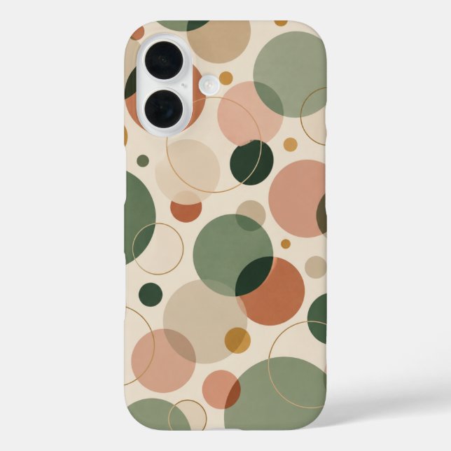 Modern Sage Green and Terracotta Geometric Pattern Case-Mate iPhone Case (Back)