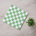 Modern Sage Green and White Chequered Ceramic Tile<br><div class="desc">This modern ceramic tile features a trendy chequerboard pattern in sage green and white. The colours are easily customised by clicking on the Edit design button.</div>