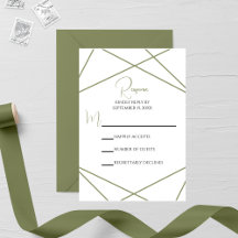 Modern Sage Green and White Geometric Wedding