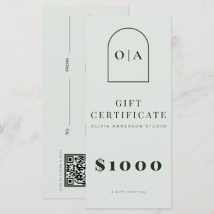 Modern Sage Green Arch Salon Gift Voucher