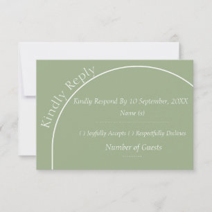 Modern Sage Green Arch Wedding RSVP Response Cards