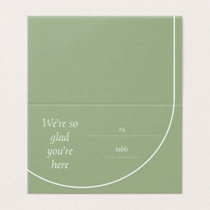 Modern Sage Green Arch Wedding Seating Place Cards
