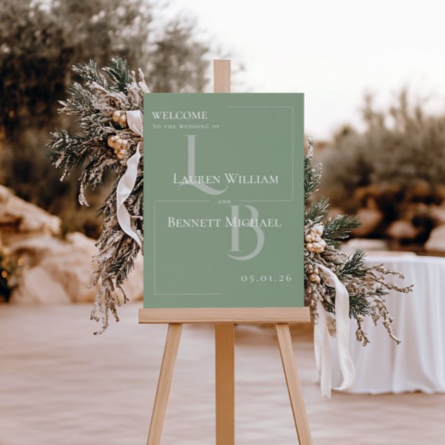 Modern Sage Green Botanical Welcome Sign (Creator Uploaded)