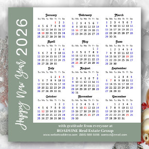 Modern Sage Green Business 2026 Calendar Simple Holiday Card
