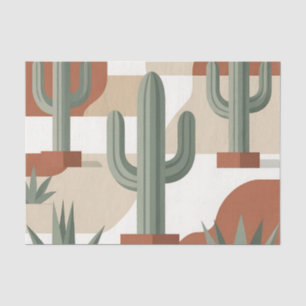 Modern Sage Green Cactus Terracotta Desert  Tissue Paper