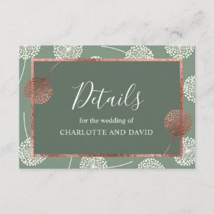 Modern Sage Green Dandelion Enclosure Card
