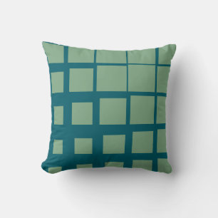 Modern Sage Green Deconstructed Plaid Abstract Geo Cushion