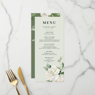Modern Sage Green Eucalyptus Details Menu Wedding
