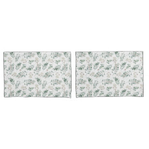 Modern Sage Green Eucalyptus Pillowcase