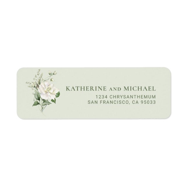 Modern Sage Green Eucalyptus Wedding Address (Front)