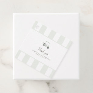 Modern sage green golf cart favour tag