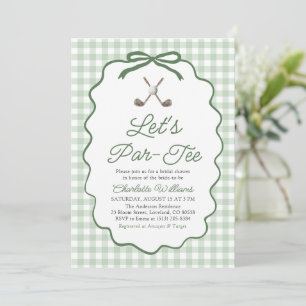 Modern Sage Green Golf Let's Par-Tee Bridal Shower Invitation