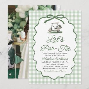 Modern Sage Green Golf Let's Par-Tee Bridal Shower Invitation